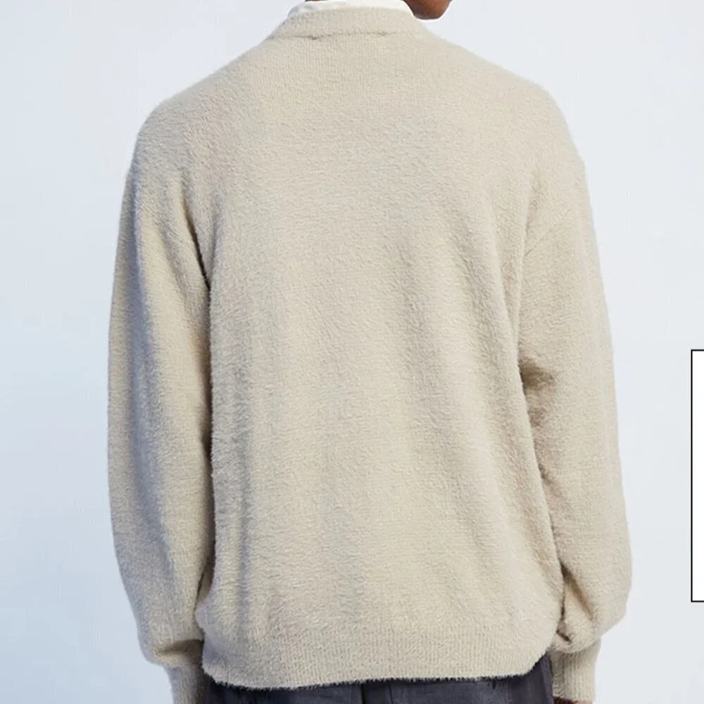 PLAYBOY Fuzzy Bunny Head PacSun Crew Neck Sweater Tan Beige XL